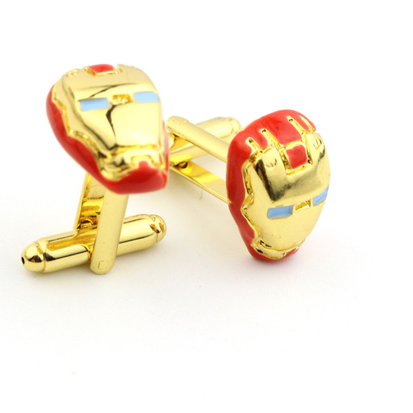 Top Grade Red Iron Man Cuff Links cufflinks for shirts French cufflinks Cufflink For Mens Wedding Cuff Links