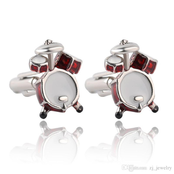 Personality Men Jewelry Music Lover Drum Guitar Cufflinks For Men Shirt Accessory Fashion Metal Music Design Cuff Links 0903809-4