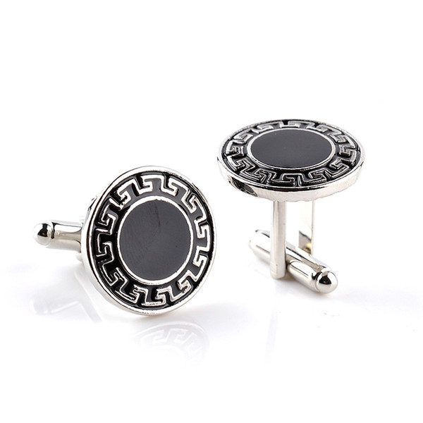 Fashion Brand Men'S Luxury Cufflinks Black Enamel French Shirt Cufflinks Fit Business Suit For Men Birthday Gift