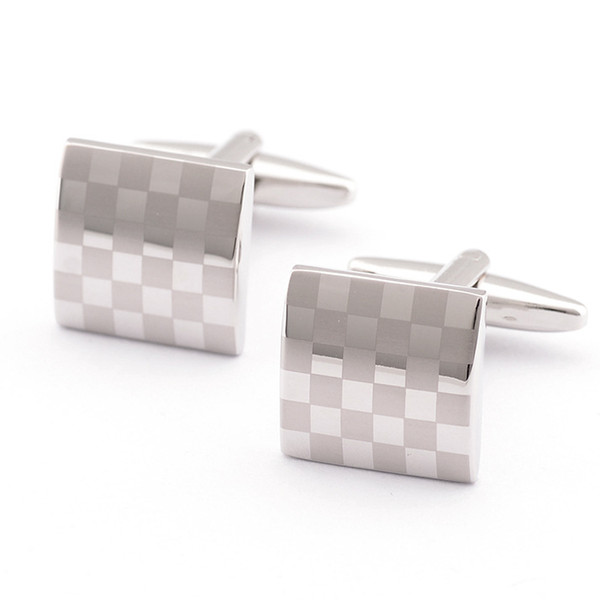 Laser Cufflinks Fashion Square Men's Gifts Silver Wedding Favors