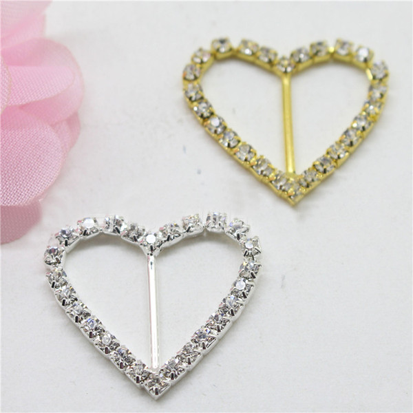 2016 Rhinestone Buckle Diamante Heart Shape Buckle Wedding Supply Decoration Wedding Invitation Buckles Gift Box Decorated Drill Buckle