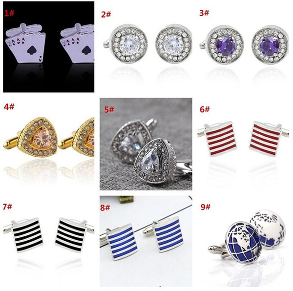 120pair Diamond Crystal Cuff Links Cross Enamel Cufflinks Cuff Links Franch shirts suits Cufflinks J110