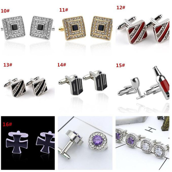 500pair Diamond Crystal Cuff Links Cross Enamel Cufflinks Cuff Links Franch shirts suits Cufflinks J110