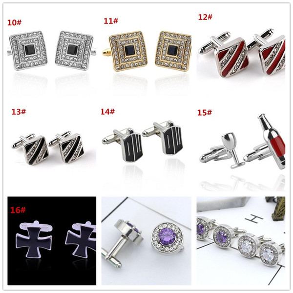 50pairs Diamond Crystal Cuff Links Cross Enamel Cufflinks Cuff Links Franch shirts suits Cufflinks J110