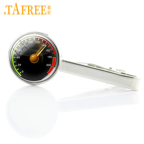 TAFREE Car Speedometer Tie Clips New Arrival Fashion Metal Wear Necktie Pin Tie Bar Dress Accessories Men Gifts Jewelry T604