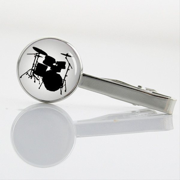 Novelty Drum set Drum Kit musical instrument silhouette Tie Clip human Anatomical Heart Brain Eye tie pin Chinese Character T370