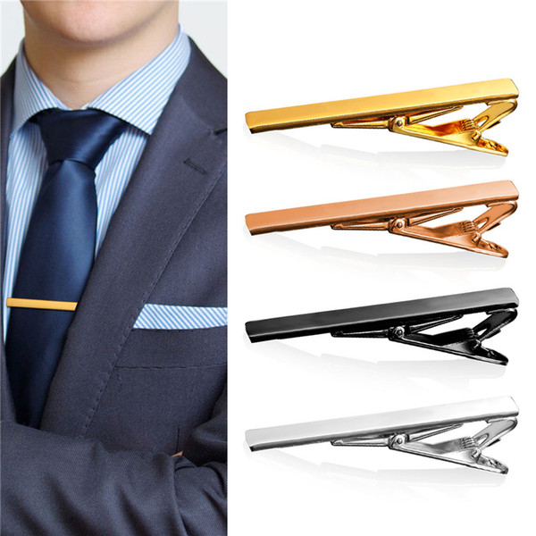 U7 New 4 PCS 1 Set Tie Clips For Men High Quality Gold/Platinum Plated Brand Tie Clip For Business Mixed Lot