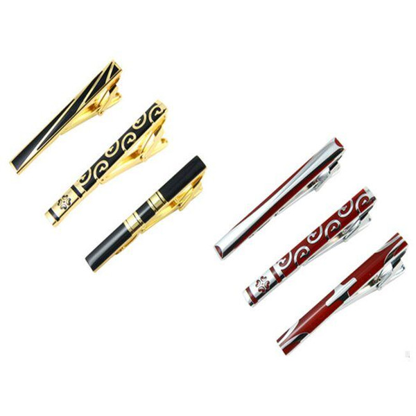 Senior Tie Clip Pure copper stainless steel plating Clip 10 Styles Necktie Jewelry For Business men Tie Clip Christmas gift