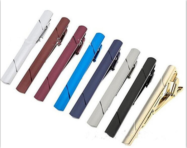 210pcs 8 colors Tie Bar Clasp Clips Clamp Pin Simple Necktie Plain Formal Black Golden Gentlemen Vintage Necktie R165