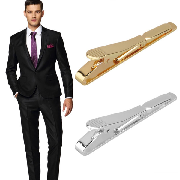 1pc Fashion Simple Men Necktie Tie Bar Clasp Clip Silver/Golden Wedding Gift Brand new and