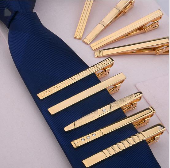 12 styles Men Metal Gold Tie Clip Pins business dress up groom wedding dress collar TI03