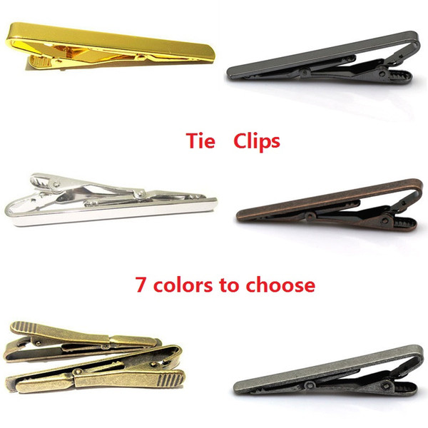 Fashion Gentleman Slim Collar Black-Ended Brass Tie Clip Black and Silver Men Clothing Accessories Top Quality