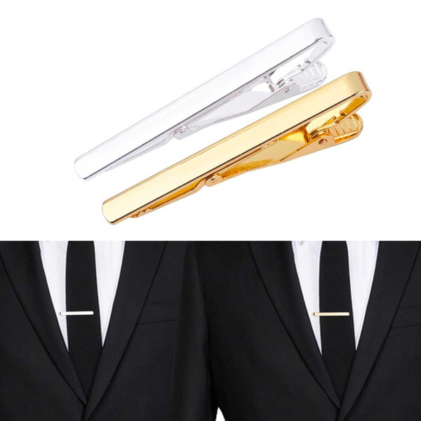 Fashion Metal Silver Gold Simple Necktie Tie Bar Clasp Clip Clamp Pin for men gift