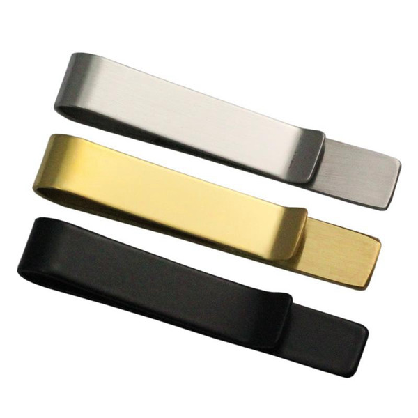 Tie Clip Stainless Steel Tie Bar Silver Black Golden For Men Gift Fashion Jewelry Slim Glassy Necktie Business Suits Accessories Wholesale