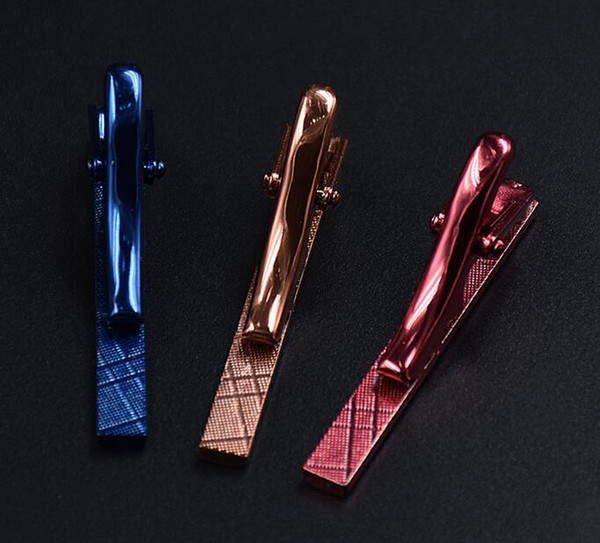 Wholesale/retail fashion Korean version of tie clip men's color glossy metal tie clip