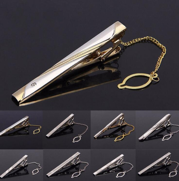 Hot Sale New Tie Clips Men's Metal Necktie Bar Crystal Formal Dress Shirt Wedding Ceremony Gold Tie Clip Free Shipping