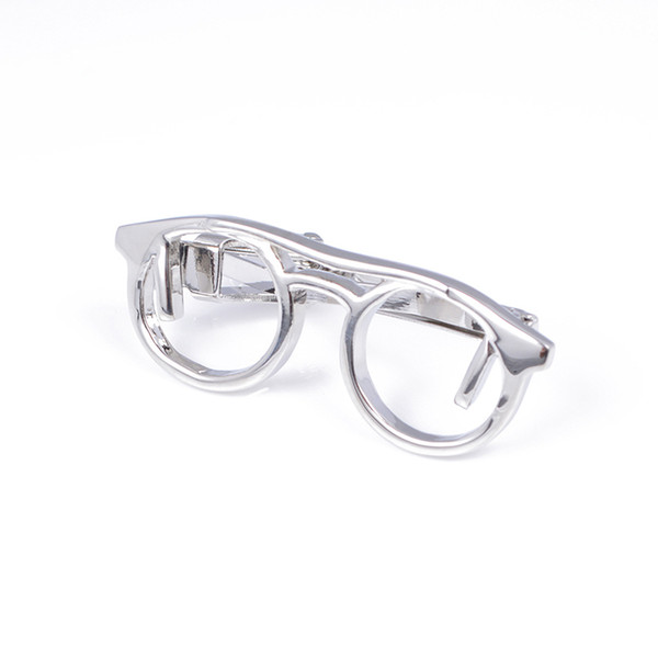 mens Novelty Plated Silver Glasses Tie Clip Men's tie clip