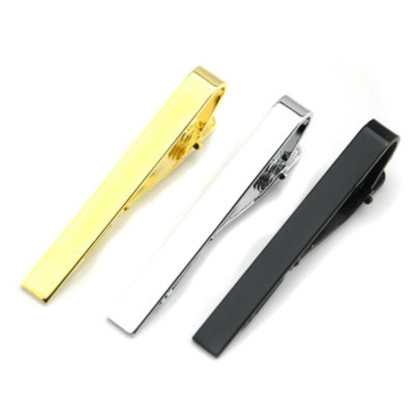 Fashion style simple smooth one tie clip male metal silver gold tone simple bar buckle practical tie buckle