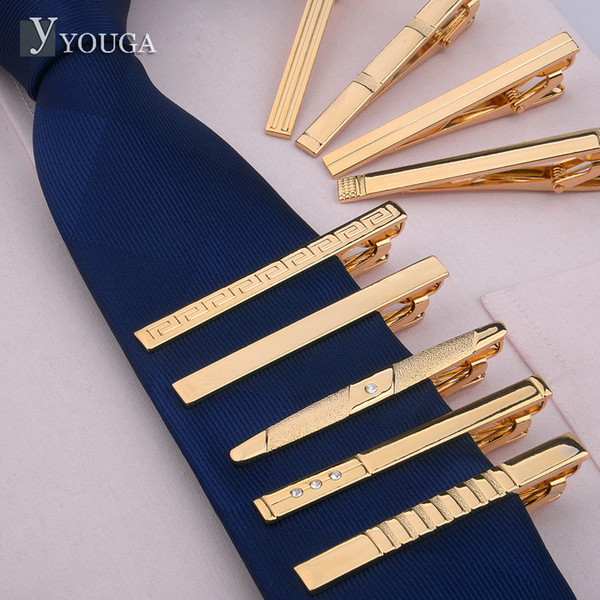 Metallic gold tie clip business dress groom wedding wedding collar clip spot wholesale clip Random style