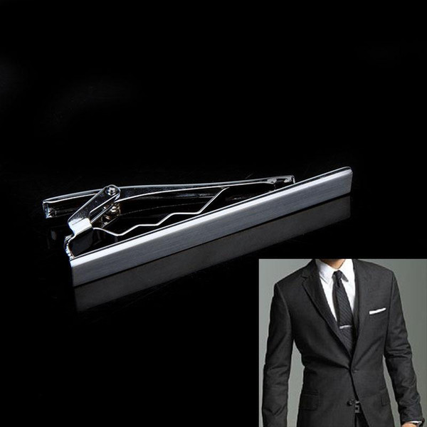 Fashion Classic Men Metal Silver Tone Simple Necktie Tie Bar Clasp Clip Wholesale