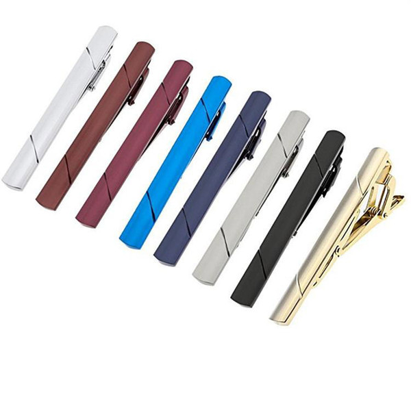 Tie Bar Clasp Clips Clamp Pin Simple Necktie Plain Formal Black Golden Gentlemen Vintage Necktie Tie Clips Bars Set for Regular Ties