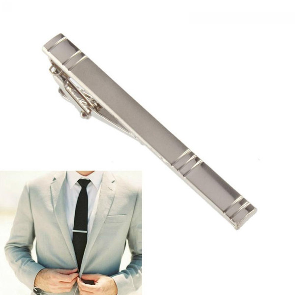 Formal Men's Alloy Metal Fashion Silver Simple Necktie Tie Pin Bar Clasp Clip Clamp Pin for Men Gift Christmas