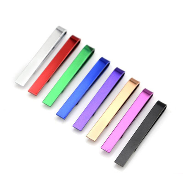 Color Plating Metal Tie Clips For Men Geometric Rectangle Copper Tie Clasps Fashion Simple Wedding Business Jewelry Accessories Wholesale