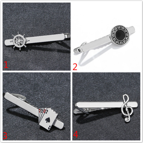 2019 New Christmas Gift Men Tie Clips poker Tie Bar Note Tie Clips Bars Jewelry Drop Shipping