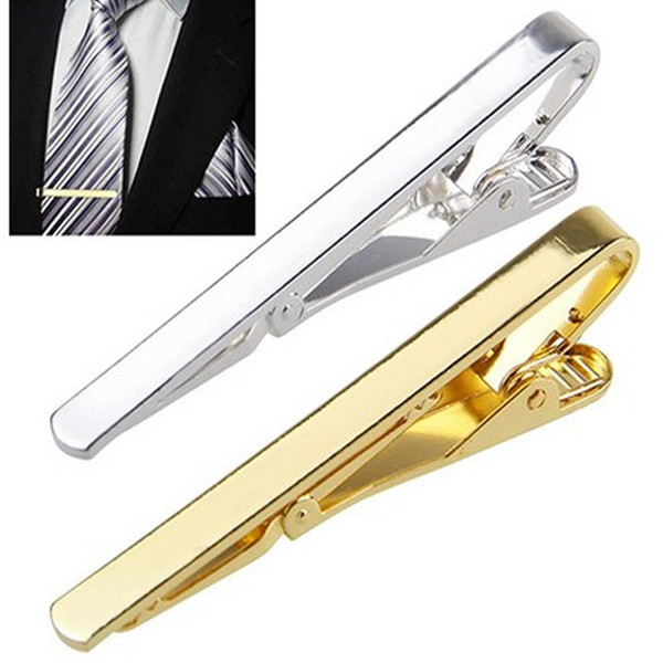 Spot cross-border wholesale men's business environmental protection electroplating 54X5mm copper tie clip wholesale