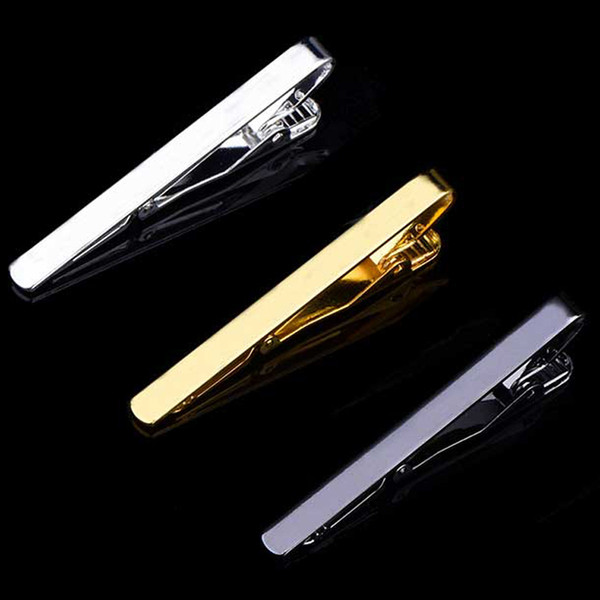 100 pcs Fashion Style Tie Clip For Men Metal Silver Gold Tone Simple Bar Clasp Practical Necktie Clasp