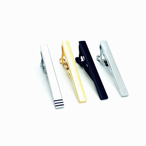 wedding gift 4PCS /Set Fashion Classic Men Tie Pins Black & Silver&gold Plated Mix Design 2.2 Inch Men Tie Bar