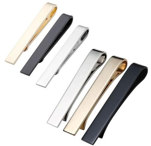 Ayliss New Hot 6pcs Men's Gentlemen Business Mirror Simple Steel Necktie Thin Clip Tie Bar Clasp Pin 42*5mm Size And 54*8mm Size