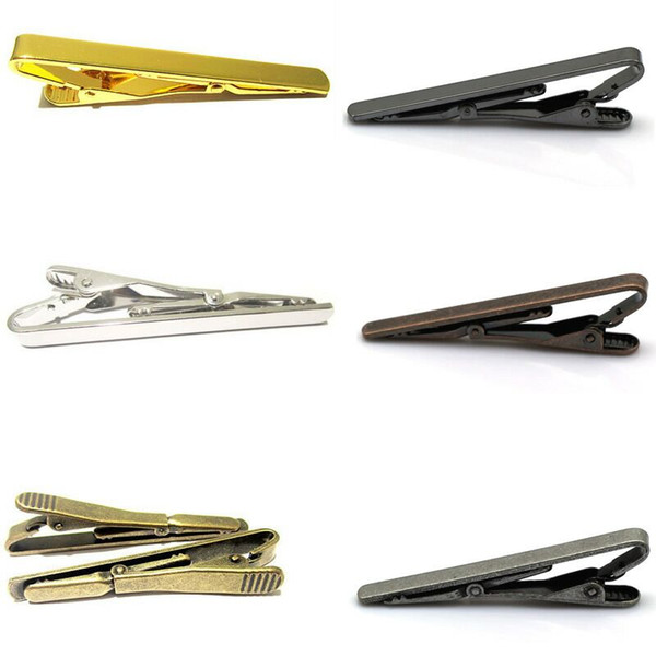 New Fashion Metal Silver Gold Simple Necktie Tie Bar Clasp Clip Clamp Pin for men gift In stock