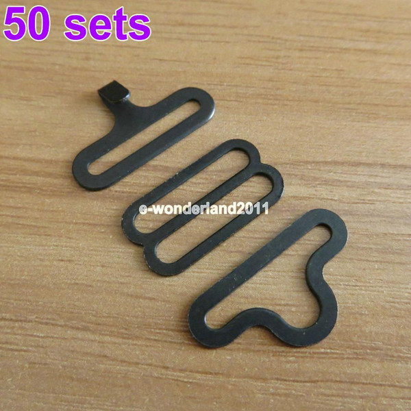 50 Sets Bow Tie Hardware Sets Necktie Hook Bow Tie or Cravat Clips Fasteners to Make Adjustable Straps on Bow Ties / Neckties