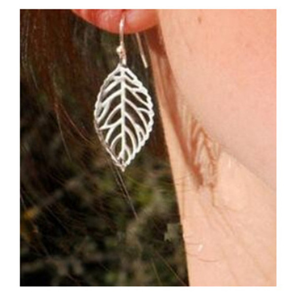 Bling Jewelry Silver Filigree Leaf Dangle Leverback Earrings