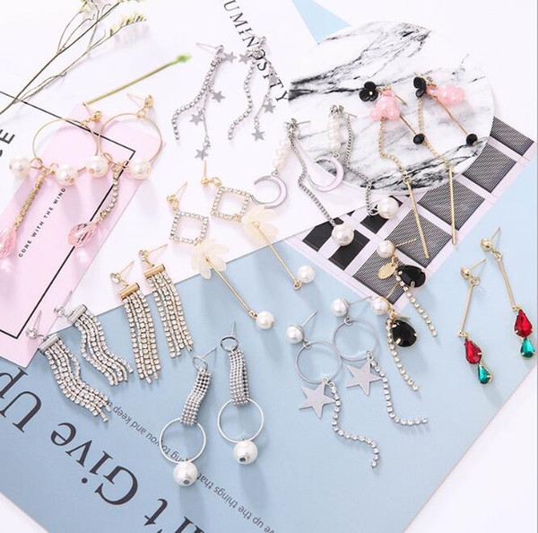 20 Styles Fashion Korean Pearl Hoop Crystal Jewelry Earrings Charms Trending Hot Goods Jewellery Nickle Free