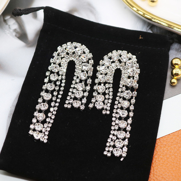 Celtic Style Personality Women Earring Fashion Rhinestone Girl Party Stud Exaggerated Tassel Long Earring for Nightclub