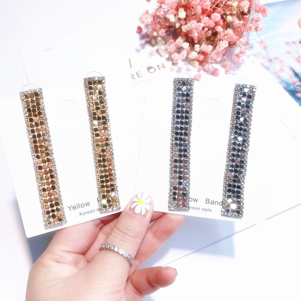 Hip Hop Long Personality Women Stud Fashion Rectangular Metal Sequins Earring for Night Club Creative Lady Charm