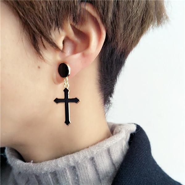 Small Black On Korean Cross Earrings A Student And Temperament Women Earrings Wholesale Earing SY- 30