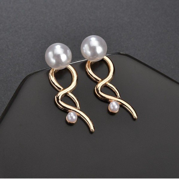 latest Elegant Ms. Letters designer high quality Earrings Crystal Pearl Ear Studs Earrings Girl Jewelry