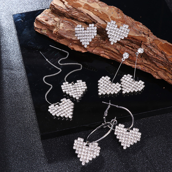 2019 Wholsale Hot sale new multiple style diamond charm errings lady stud earrings fashion jewelry accessory