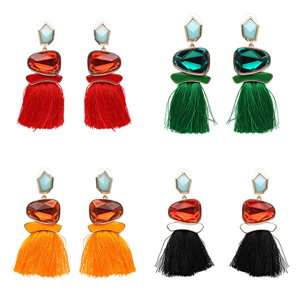 Hot sale tassel earrings diamond earrings different style pendant ornaments colorful charming earrings for women's jewelry accessory