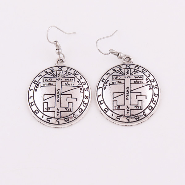 Bronze Or Silver Mystical Figure Of Solomon Talisman Earrings Jewelry Drop Shipping