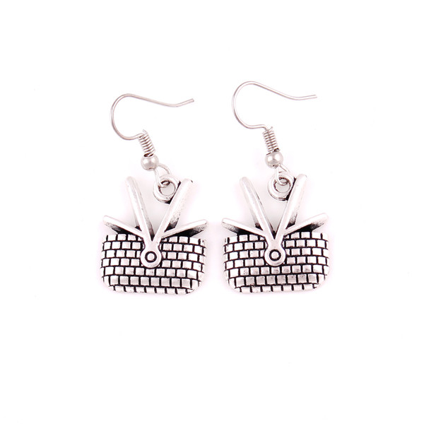 Fashion Ethnic Drop Earrings For Women Antique Silver Carved Basket Vintage Earrings