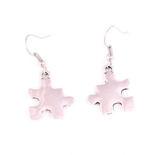 Fashion 5Pairs/lot Silver Autism Awareness Hope Puzzle Hooking Earrings For Women Fashion Game Players Jewelry Gifts