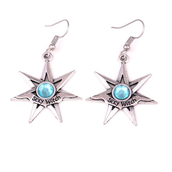 Newest Sexy Witch Charm Earring FAERY STAR Pendant With Crystal Choice Fairy Fae Magick Earring Jewelry