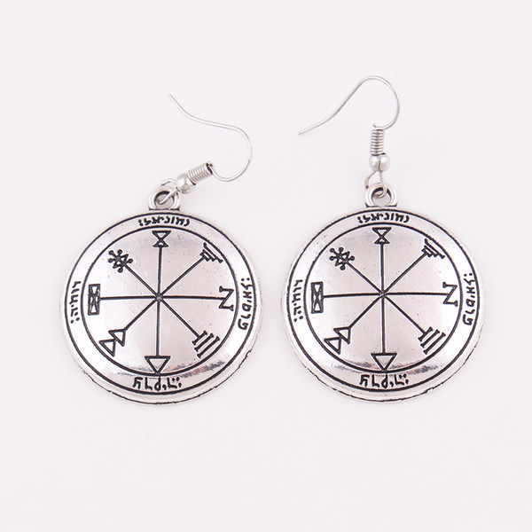 First Pentacle Of Jupiter Talisman Earring Gold Or Silver Solomon Pentacle Pendant Earring For Wealth Jewelry