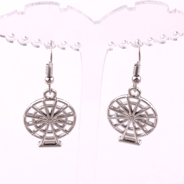 Fashion Antique Silver Color Waterwheel Charms Pendants For Jewelry Earring