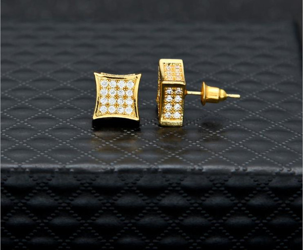 New European and American hip-hop fashion brand personality micro-zircon high-quality ear nails professional men hip-hop jewelry