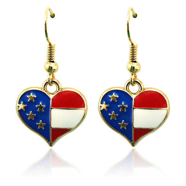 Fashion Bohemian Charms Earrings Stainless Steel Hooks Dangle Enamel Heart Gold Color Earrings For Women Jewelry